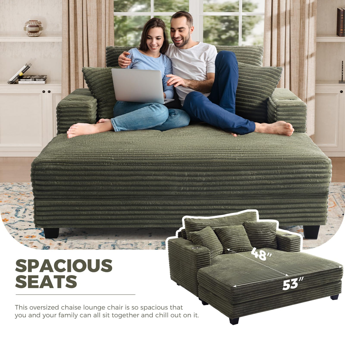 Oversized Faux Fur Chaise Lounge