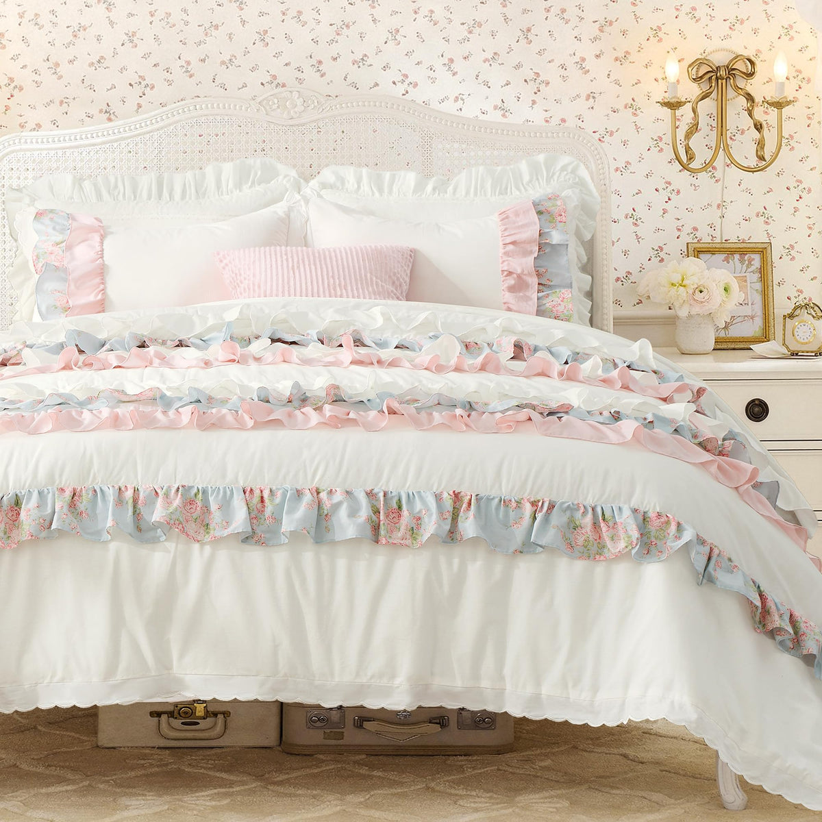 Queen Cotton Ruffle Comforter Set