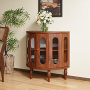 Semi-Circle Accent Storage Cabinet with Acrylic Doors