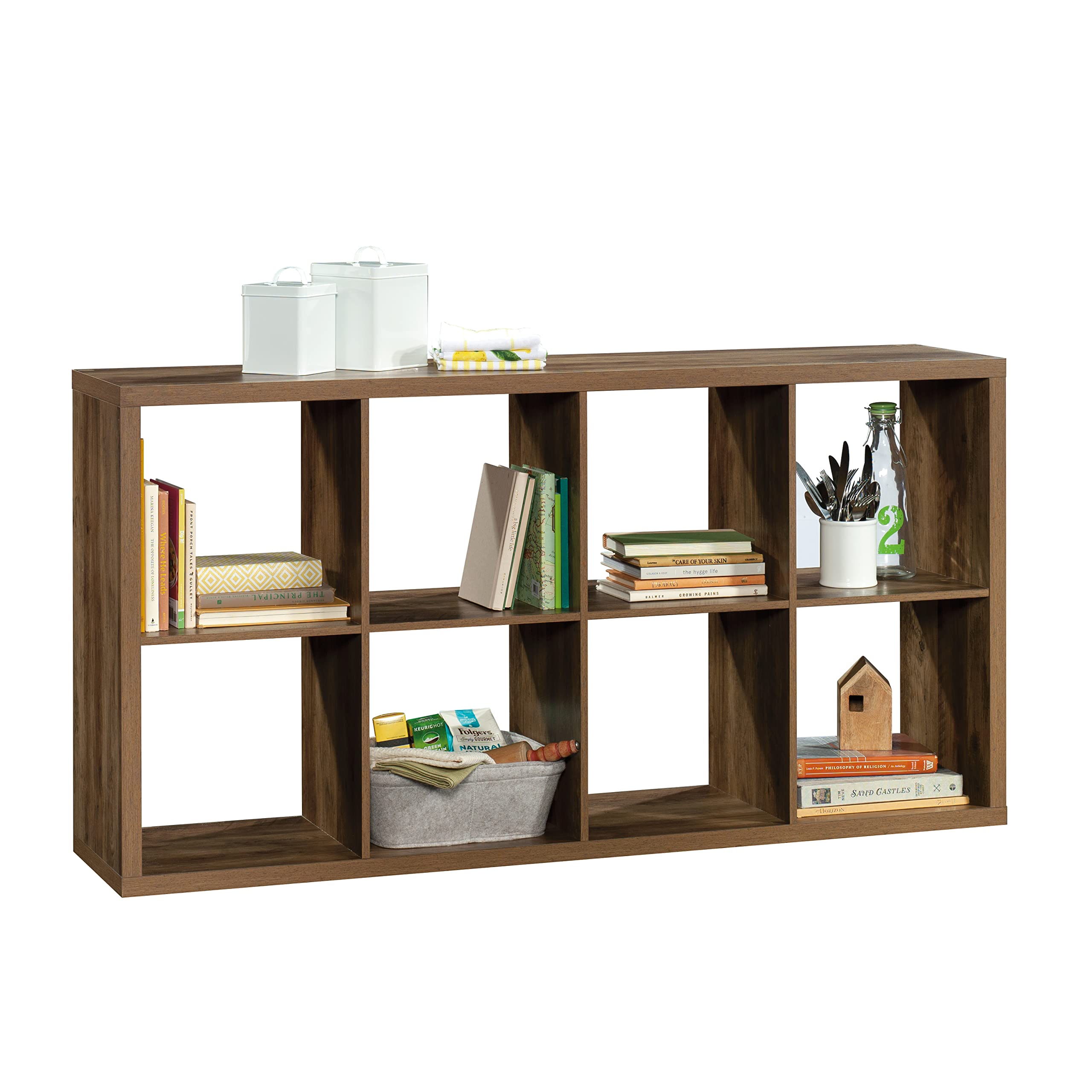 Sauder Miscellaneous Storage 8-Cube Organizer Storage Bookcase/Pantry cabinets, Rural Pine Finish