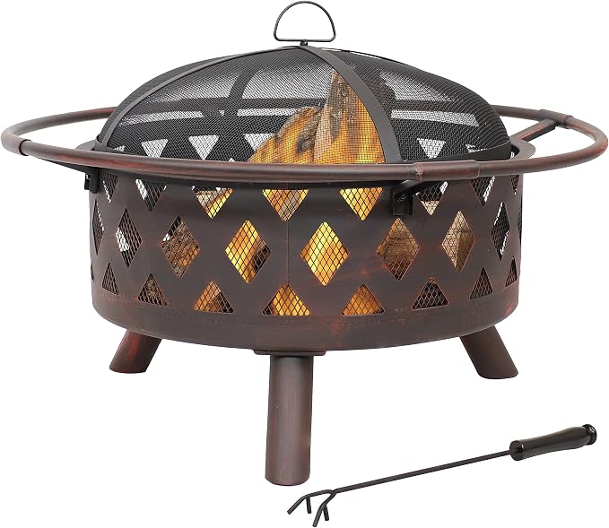 Crossweave Wood-Burning Fire Pit