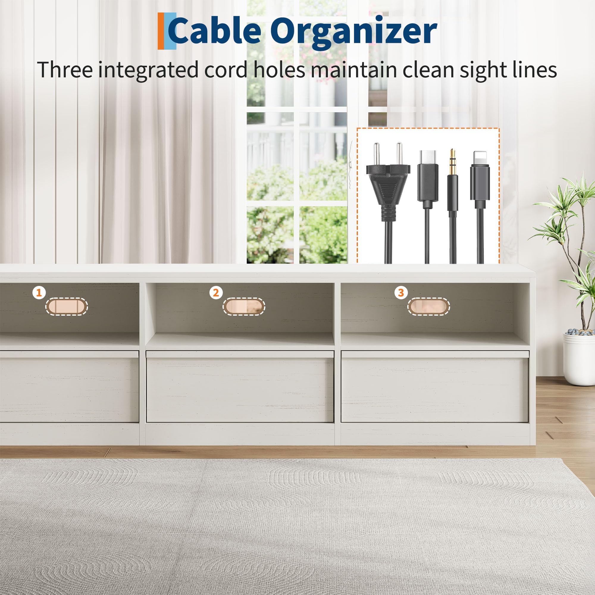 70" TV Stand – Mid-Century Modern Media Console