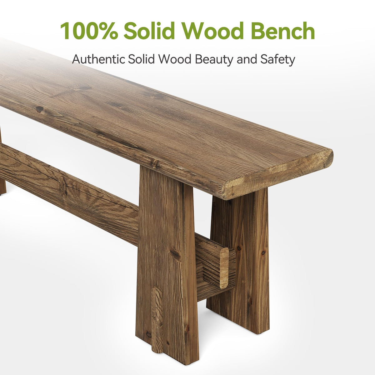 Rustic Solid Wood Bench