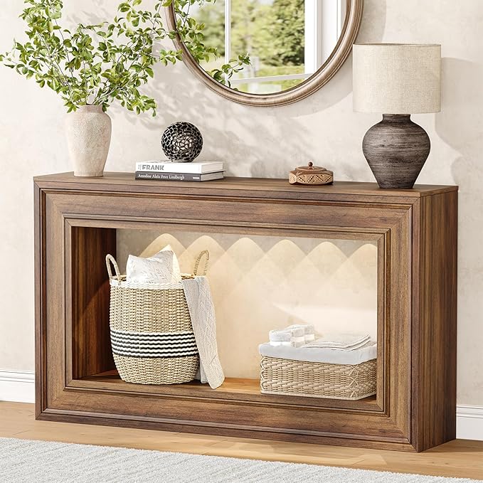 55" LED Console Table with 2-Tier Storage