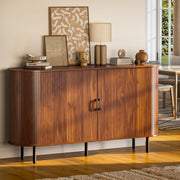 PUKAMI 55" Wood Buffet Sideboard Cabinet with Storage for Entryway, Walnut