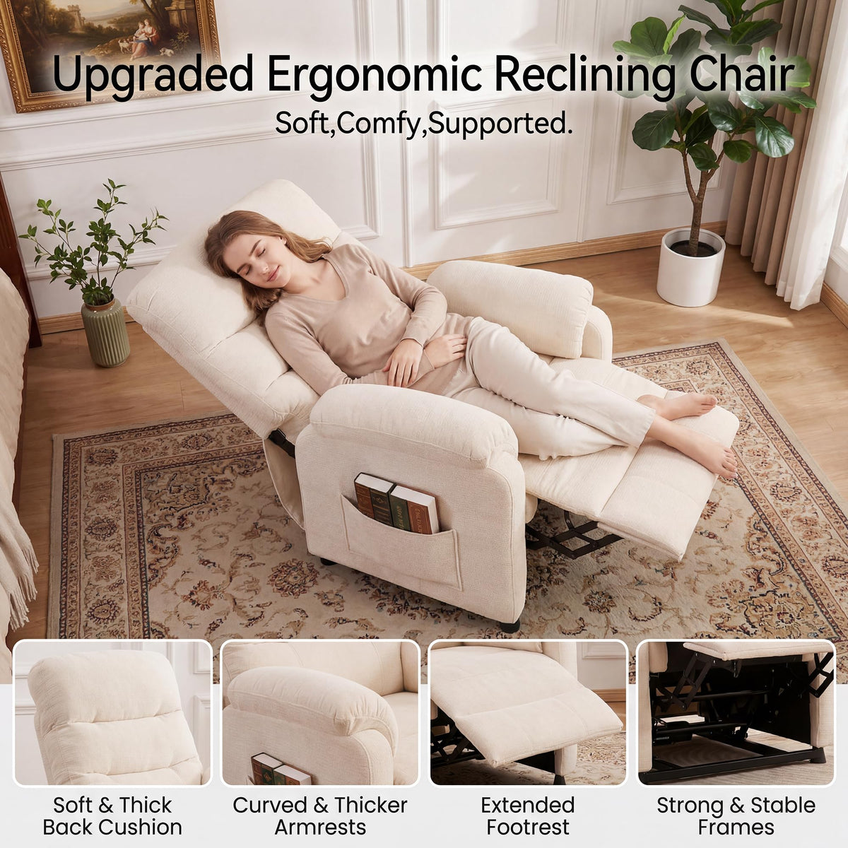 Veemuaro Power Recliner Chair, Electric Reclining Armchair with Remote