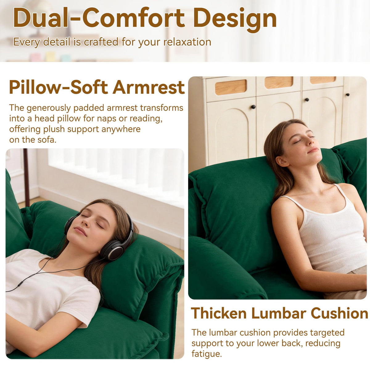 Velvet Convertible Sleeper Loveseat