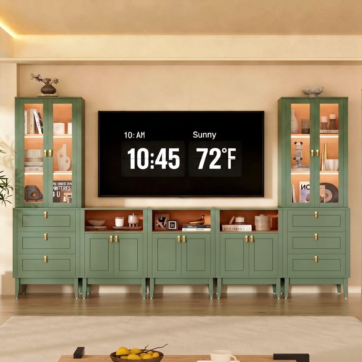 Green Modular LED Entertainment Center