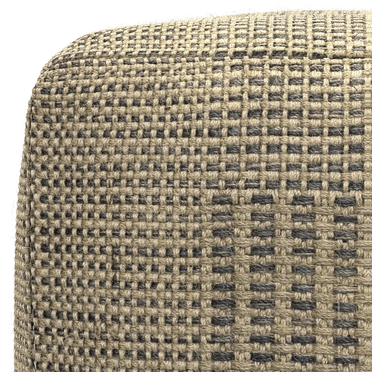 SIMPLIHOME Delilah Square Pouf - 18 inch Wide Handwoven Jute Ottoman in Natural, Contemporary Footstool or Extra Seating for Living Room, Bedroom, or Kids Room with Polystyrene Filling, Assembled