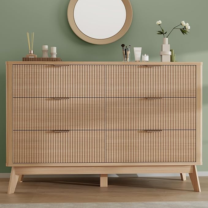 Fluted 6-Drawer Dresser