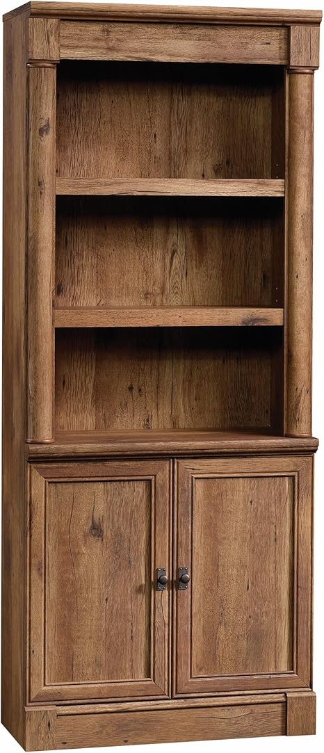 Library Bookcase with Doors & Adjustable Shelves