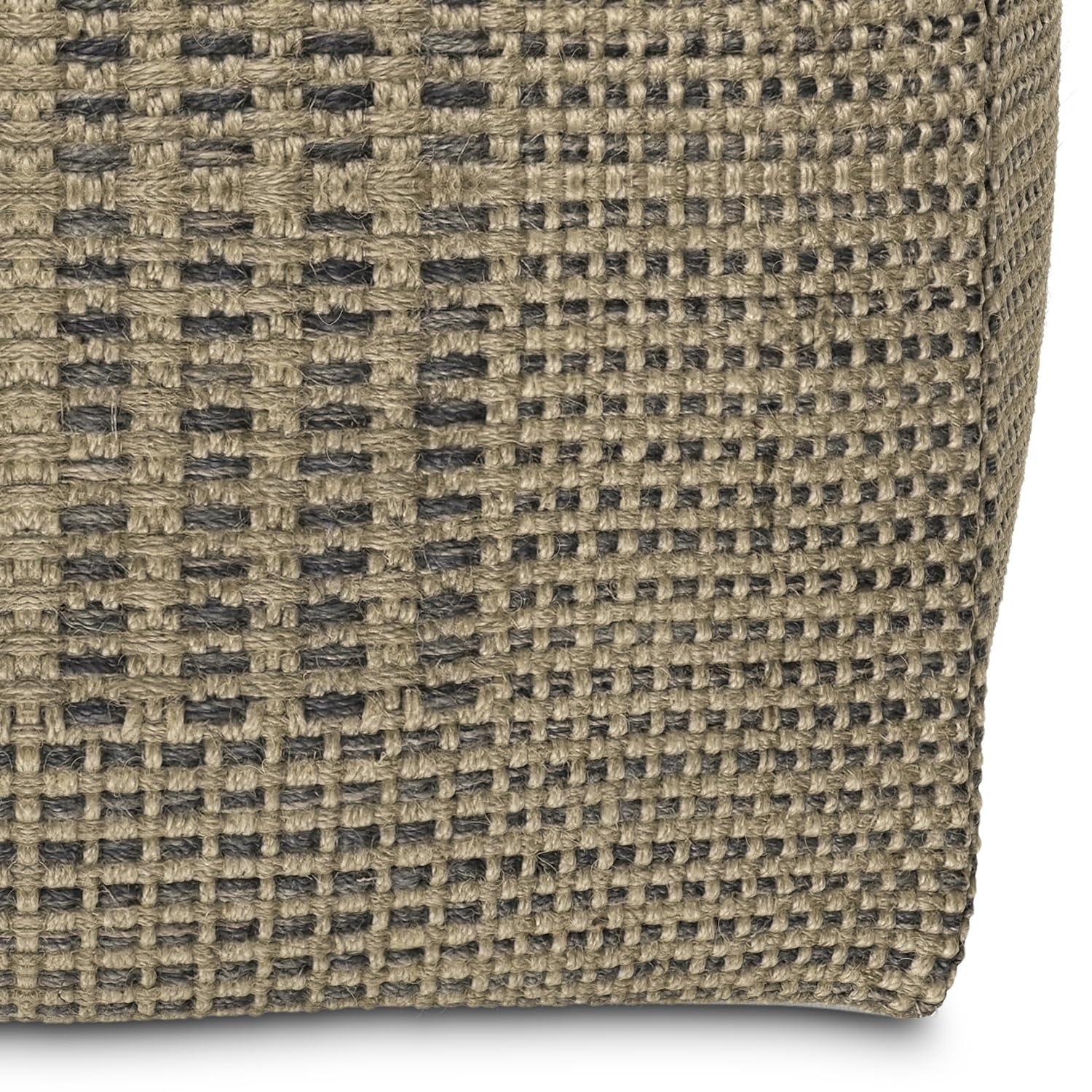 SIMPLIHOME Delilah Square Pouf - 18 inch Wide Handwoven Jute Ottoman in Natural, Contemporary Footstool or Extra Seating for Living Room, Bedroom, or Kids Room with Polystyrene Filling, Assembled