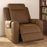 FLEXISPOT Truffle Top Grain Leather Power Wall Hugger Recliner, Light Brown