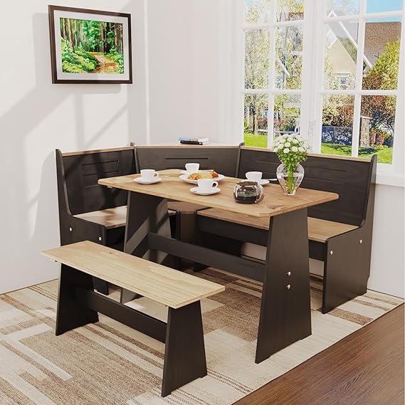 L-Shaped Corner Breakfast Nook Dining Set