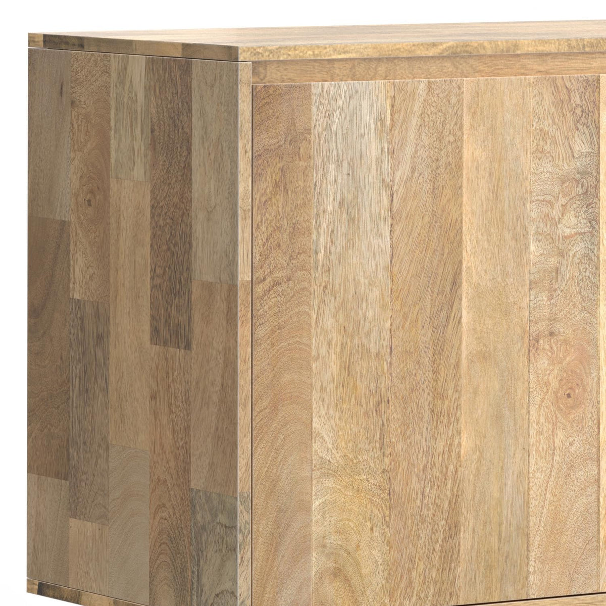 SIMPLIHOME Hunter 60" Wide Solid Mango Wood 3-Door Buffet in Natural