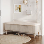 Solid Wood Upholstered Storage Bench