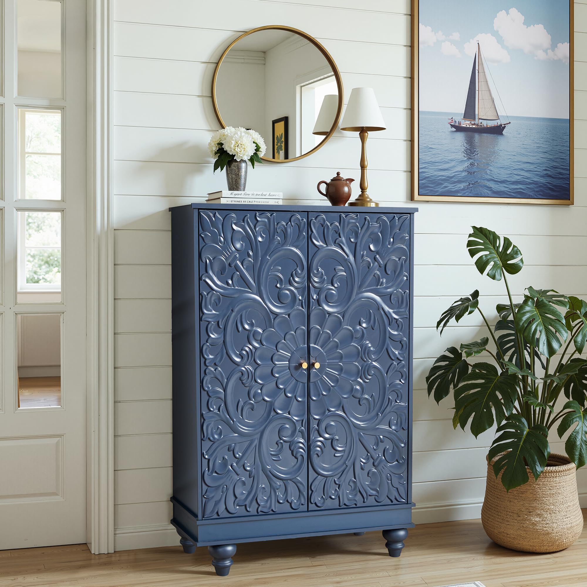 Vintage Sideboard Buffet Cabinet with Adjustable Shelves