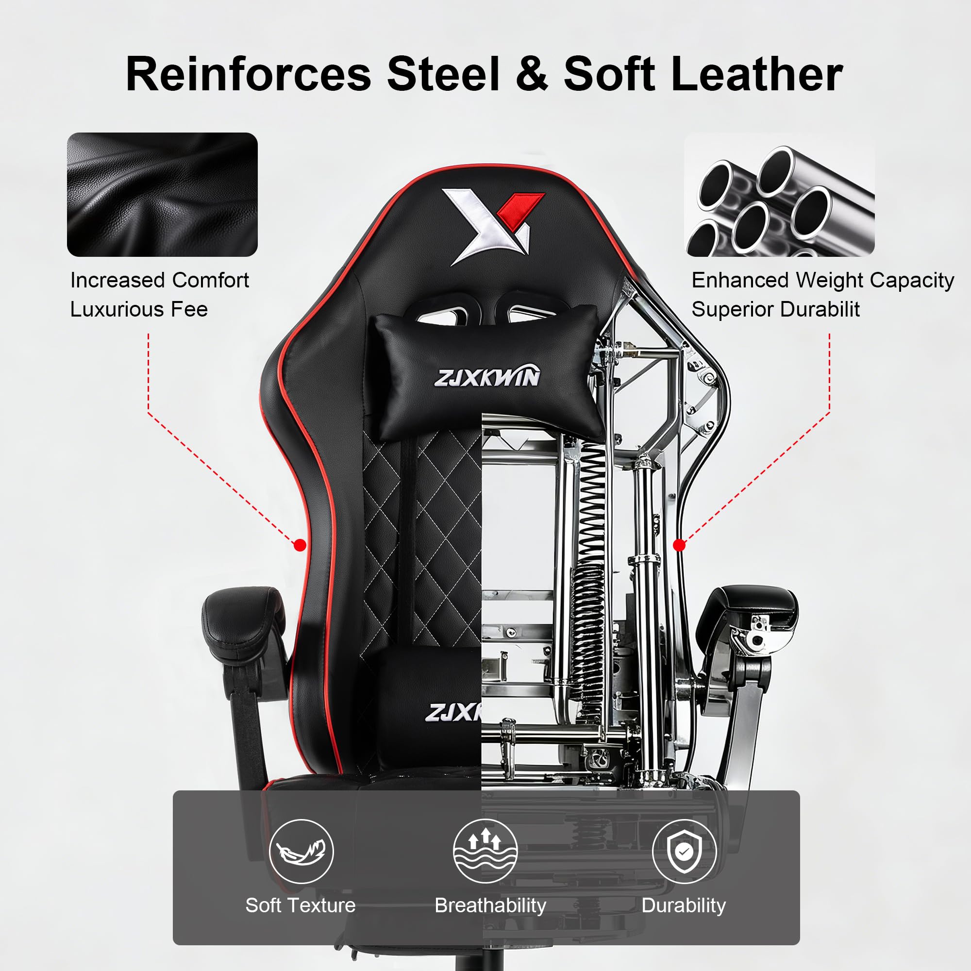 Ergonomic High-Back Gaming Chair with Footrest