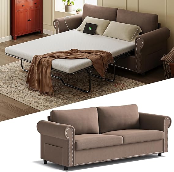 Queen Size Convertible Loveseat Sofa Bed