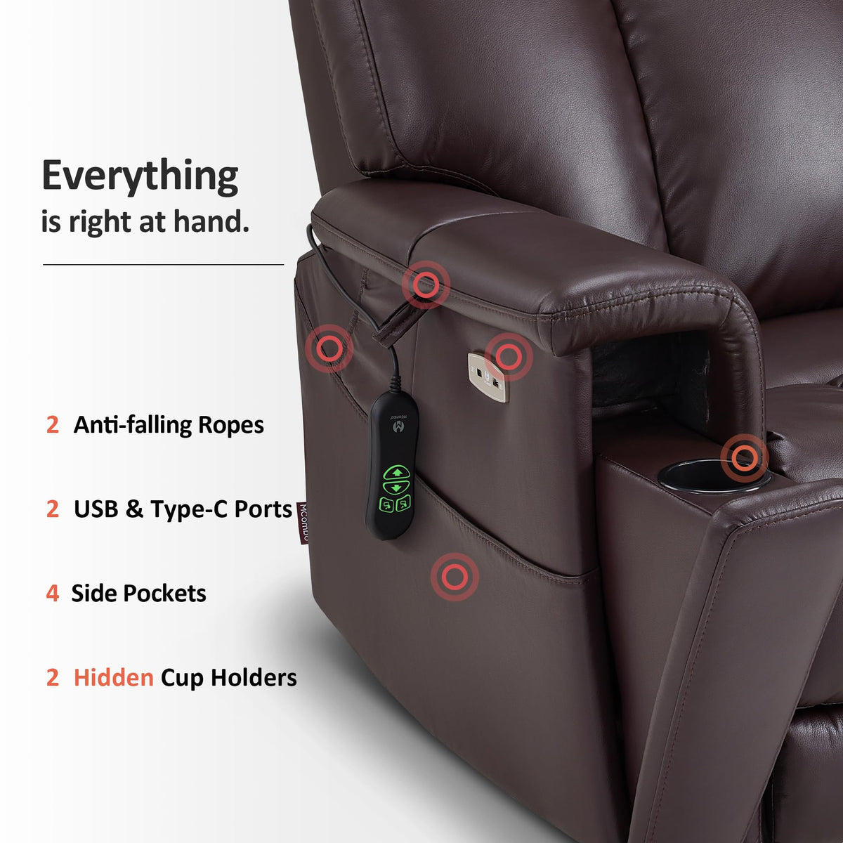 MCombo 500lbs Heavy Duty Lift Chair for Elderly, 28" Extra Wide Seat R7777