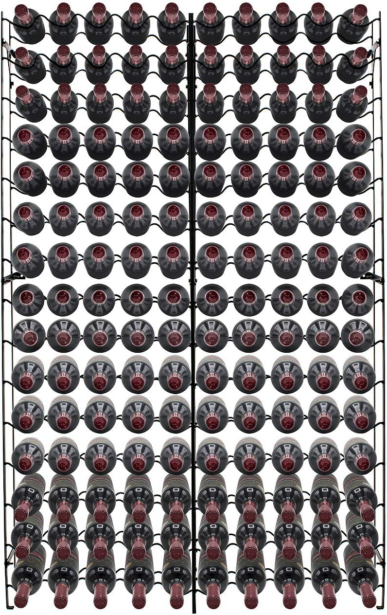 15-Tier Freestanding Wine Rack – 150 Bottle Capacity