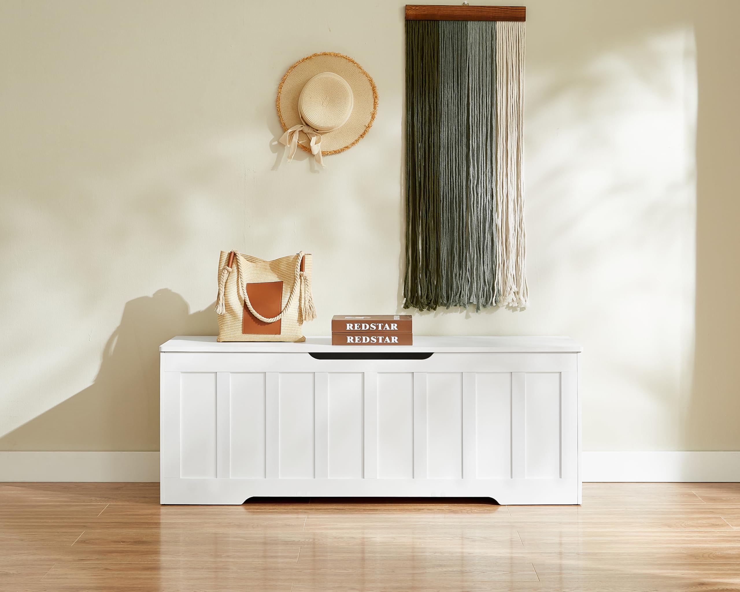 Large Storage Bench with Safety Hinges