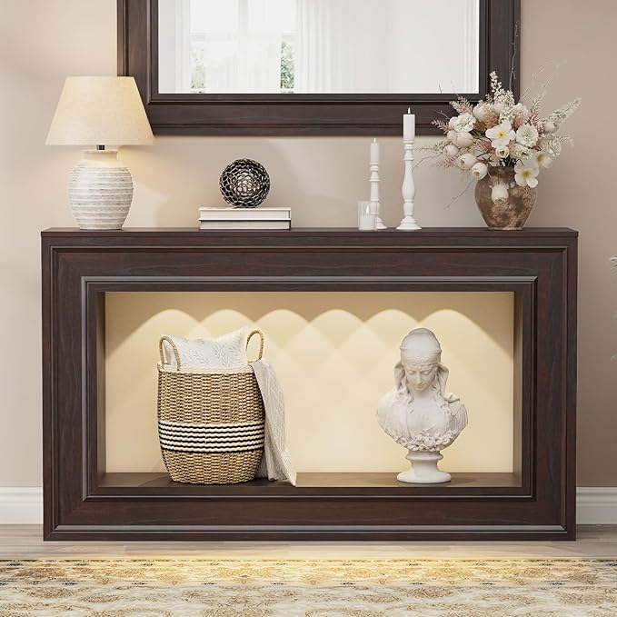55" LED Console Table with 2-Tier Storage