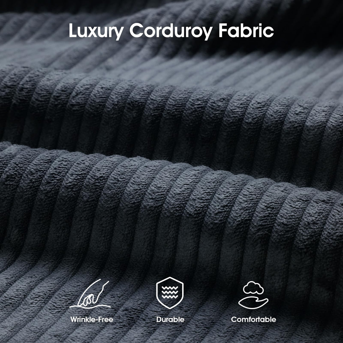 DreamDashio Futon Sofa Bed, 69 inch Futon Couch with Adjustable Backrest, Corduroy Convertible Sleeper Sofa Bed, Folding Sleeper Recliner for Apartment, Living Room, Office, Black