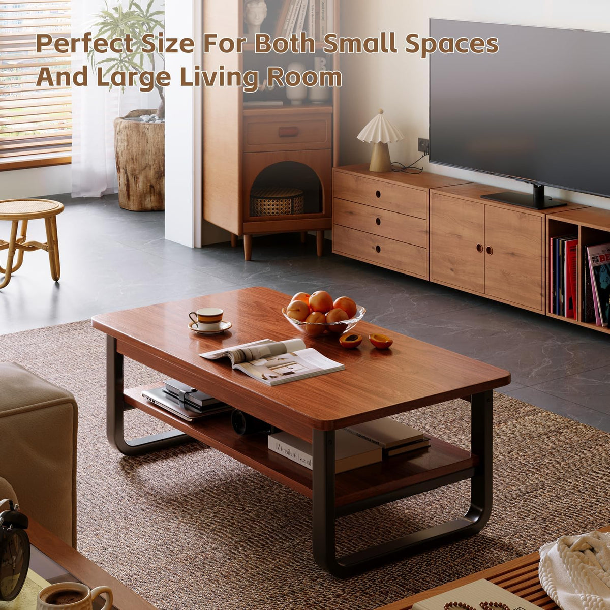 Two-Tier Coffee Table with Rounded Corners