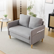 Linen Loveseat Sofa with Side Storage