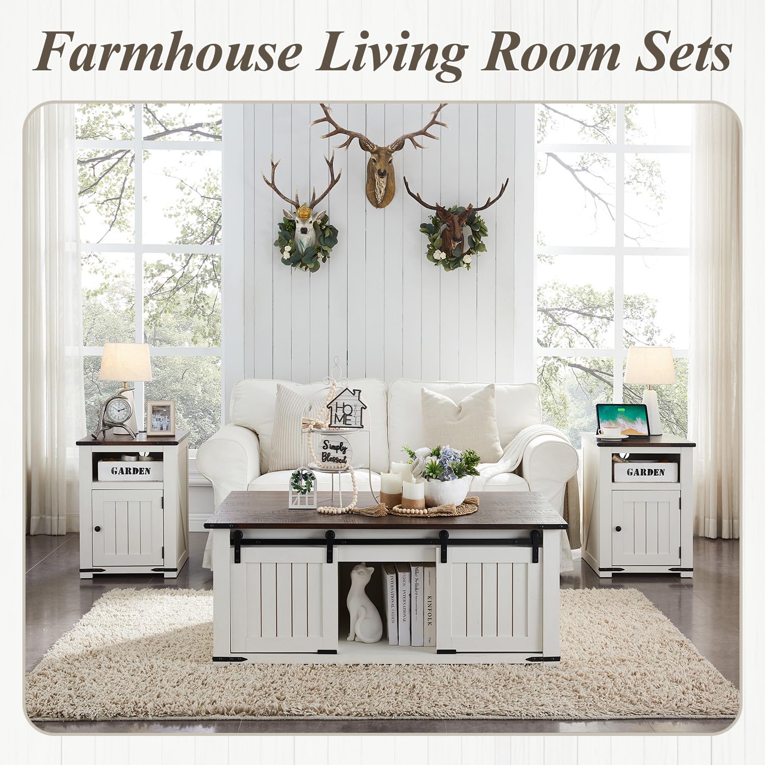Lift Top Coffee Table with Sliding Barn Door & Double Storage