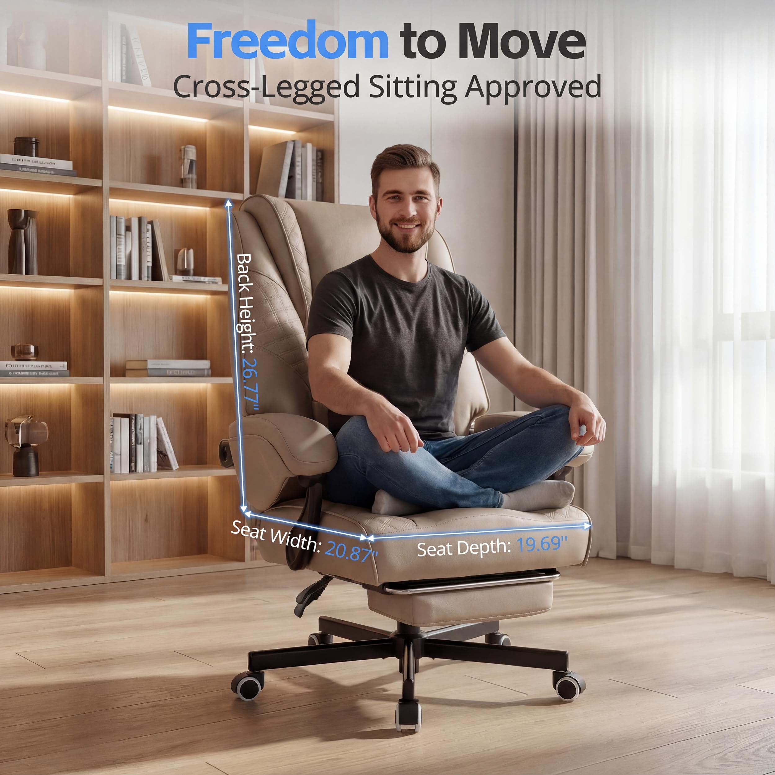 Big & Tall Gaming Office Chair with Footrest & Lumbar Support