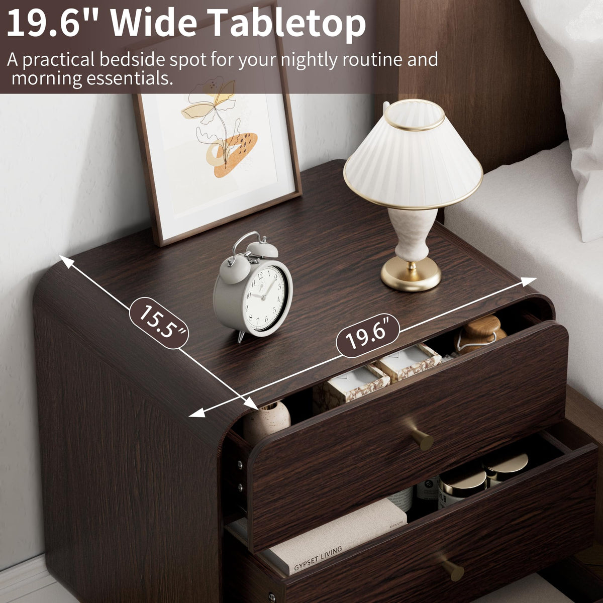 3-Drawer Nightstands Set of 2