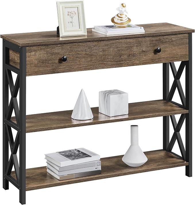 Rustic Console Table with Drawer
