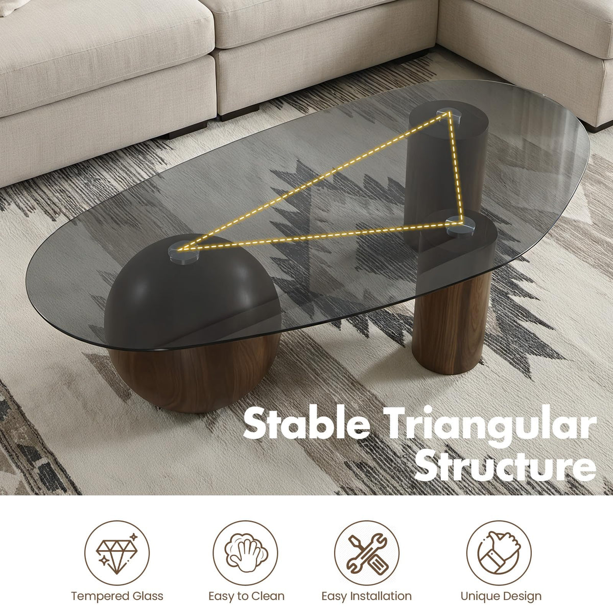 Smoked Glass Cloud Coffee Table