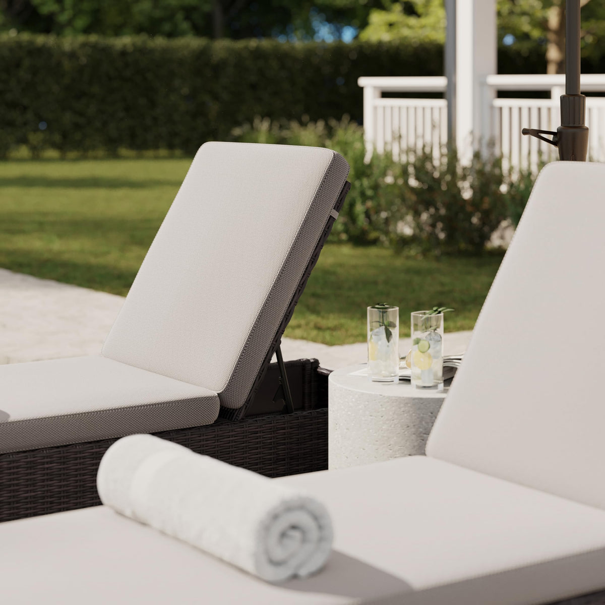 Martha Stewart Bedford Adjustable Patio Chaise Lounge Chair, Brown