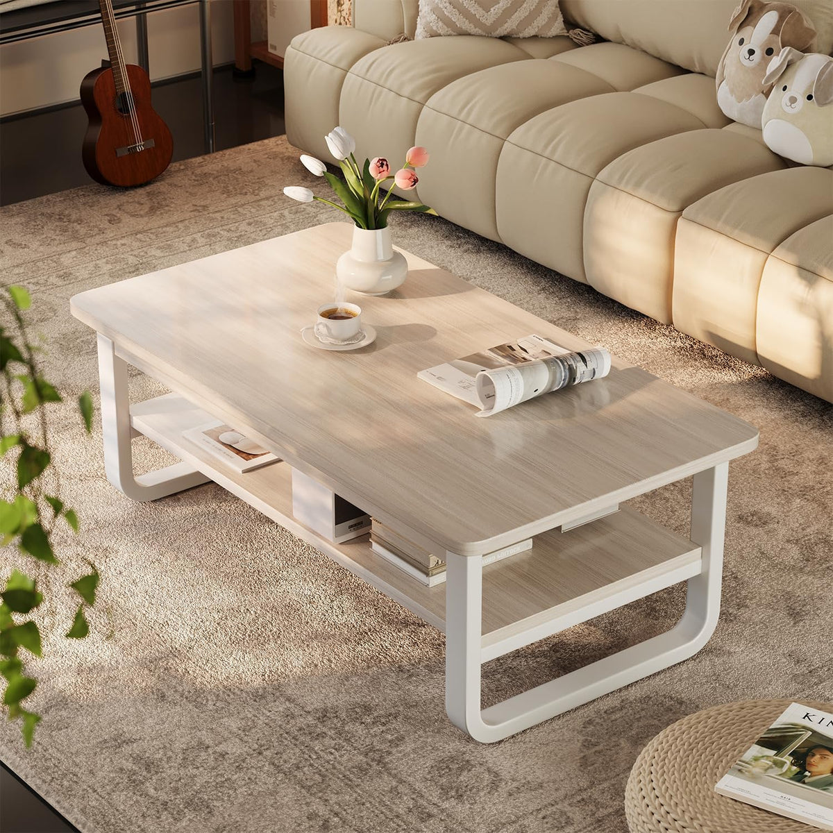 Rectangular Coffee Table with Storage
