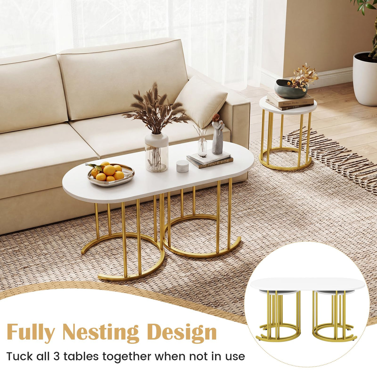 Nesting Coffee Table Set of 3