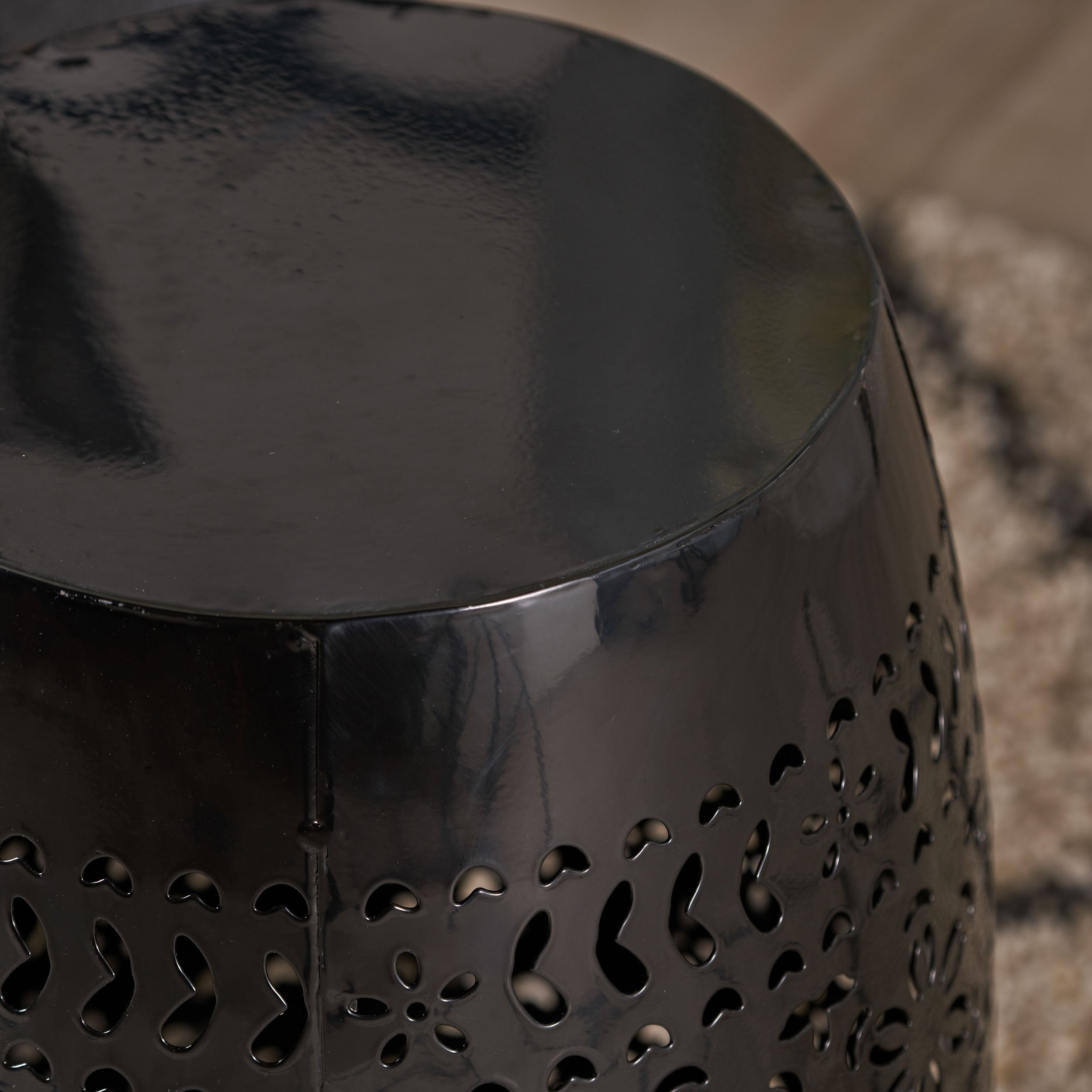 Lace Cut Iron Accent Table