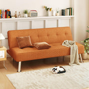 Convertible Futon Sofa Bed – Corduroy, 3-Position Adjustable, Brown