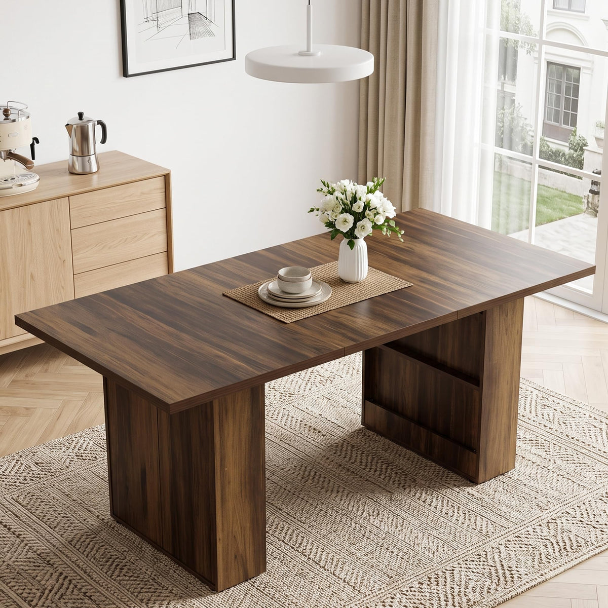 Farmhouse Dining Table with Storage