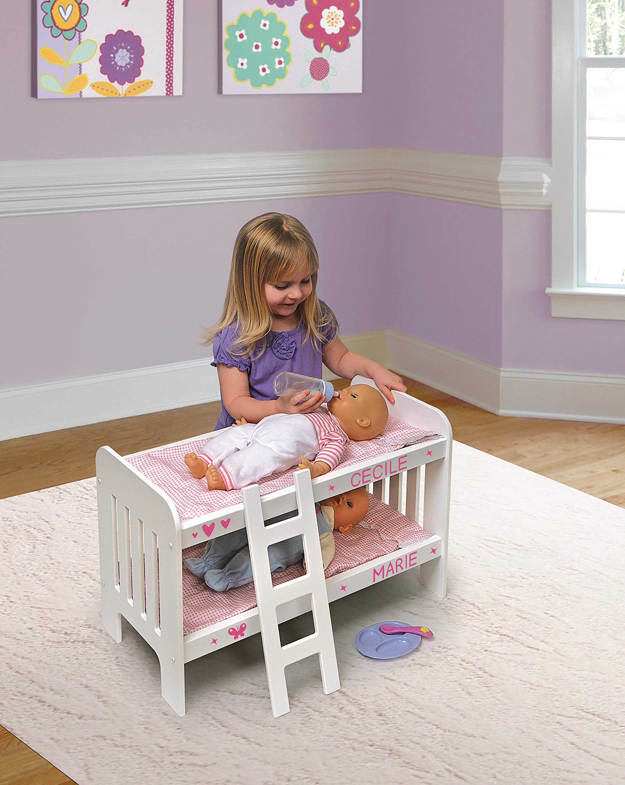 Doll Bunk Bed with Bedding & Ladder
