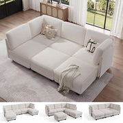 Modular Sectional Sofa with Adjustable Backrest