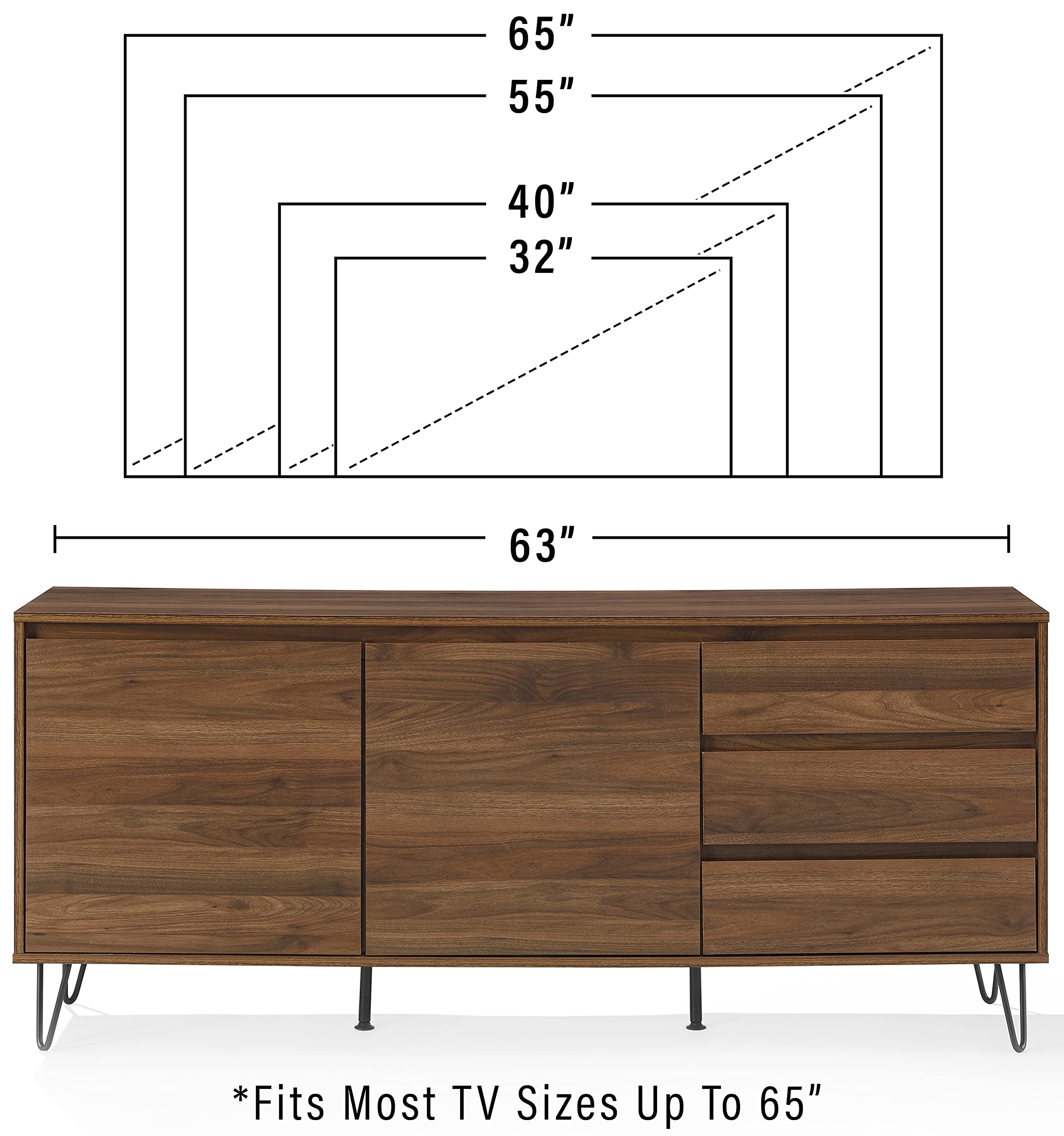 Mid-Century Record Storage Sideboard – Brown Oak