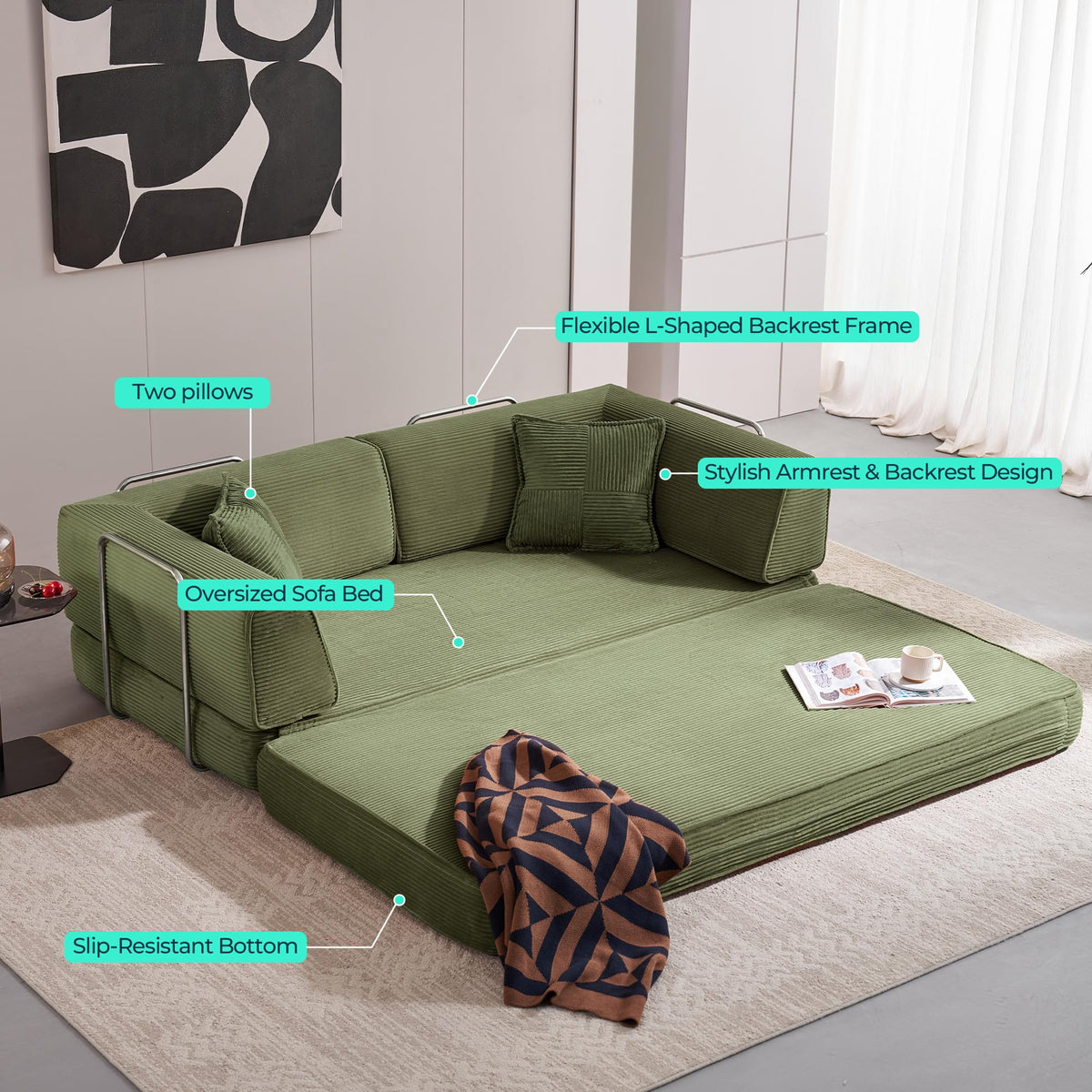 Corduroy Convertible Sofa Bed