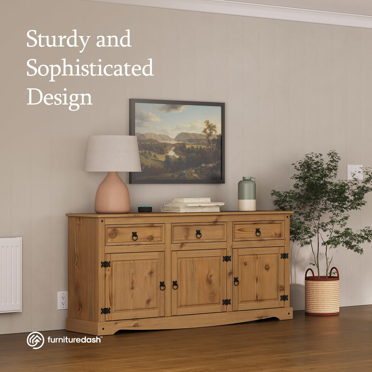 Solid Pine Buffet Sideboard