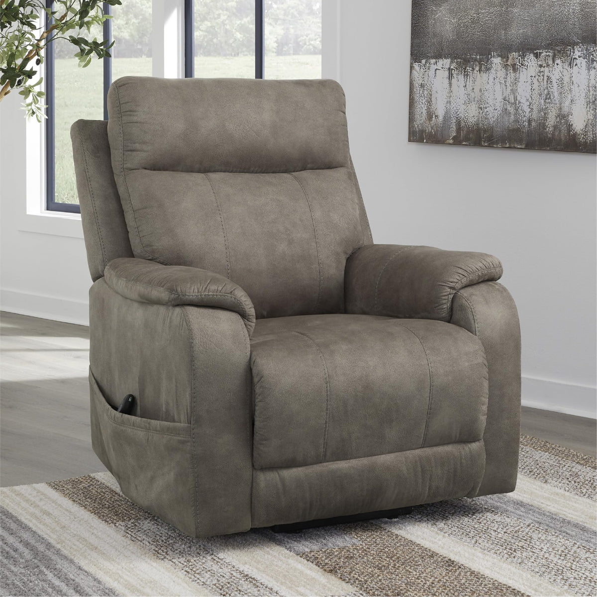 Signature Design by Ashley Dual Motor Power Lift Recliner, Heat & Massage
