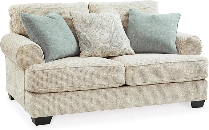 Beige Chenille Ottoman