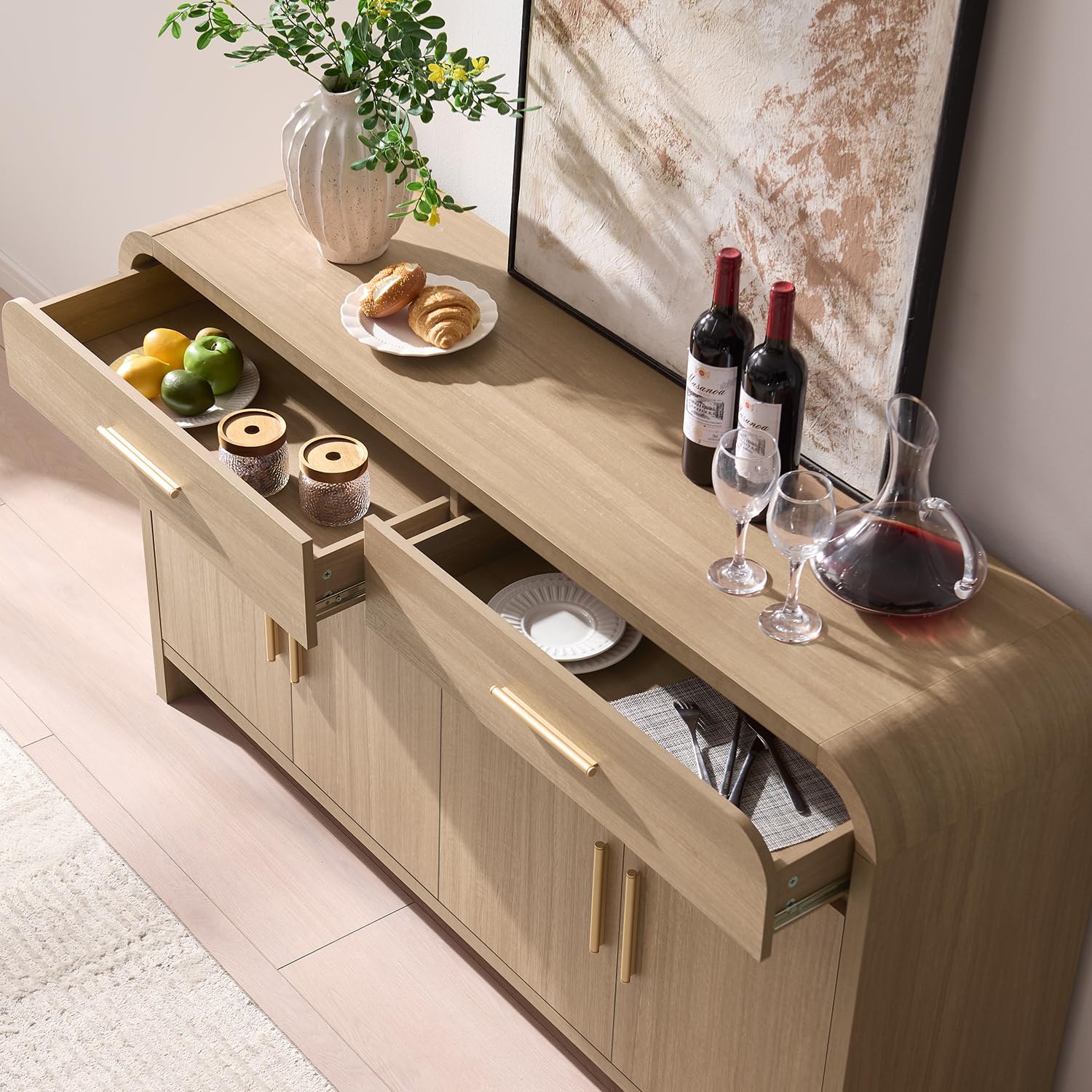 59" Sideboard Buffet Cabinet with Adjustable Shelves