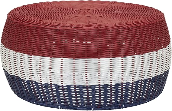 Resin Woven Storage Stool Ottoman